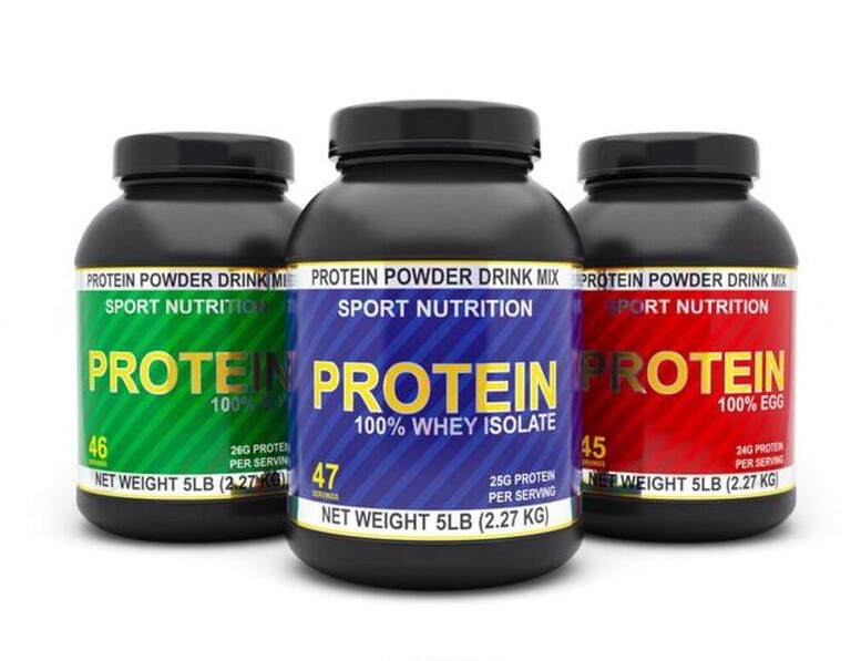 Protein jars isolated on white background Protein jars isolated on white background