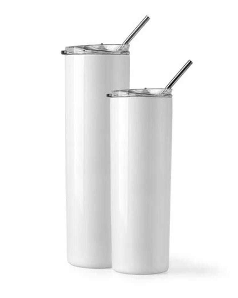 Blank Stainless Steel Tumblers with Lid for branding mock up. Isolated on white Blank Stainless Steel Tumblers with Lid for branding mock up. Isolated on white